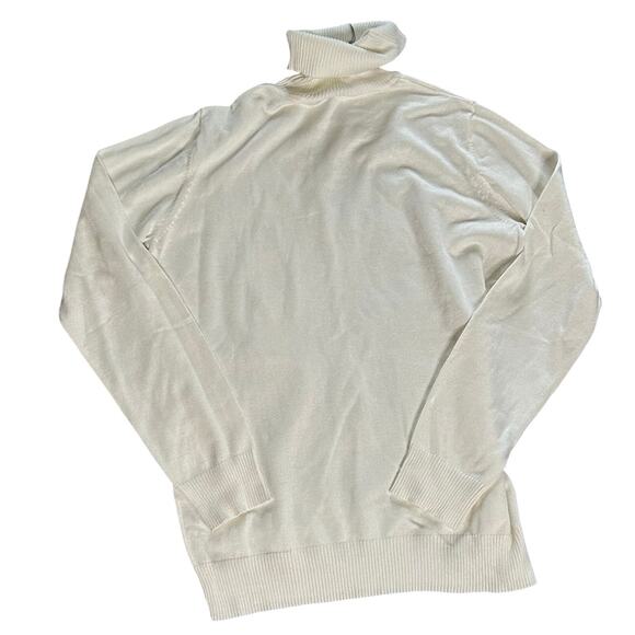 Joseph A Lightweight Turtleneck In Ivory Sz M - Picture 4 of 6